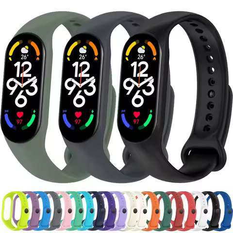 Silicone Strap for Xiaomi Mi Band 7 6 Bracelet Sport Watch Wristband Miband Band 5 4 3 Wristband for