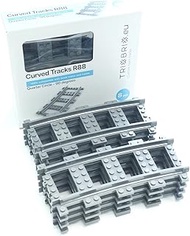 Trixbrix Curved Tracks R88 Box 8pcs Compatible with Lego City Train Sets 60197 60198 10277 60205 602