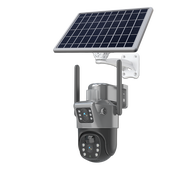 กล้องวงจรปิด โซล่าเซลล์ 4Gใส่ซิม เลนส์คู่ 2กล้อง กล้องวงจรปิด360° กล้องวงจรปิดไร้สาย 4K CCTV solar