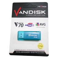 Flashdisk Vandisk 4GB / 8GB / 16GB /32GB V70 ADVANCE USB FlashDisk ORI - 16 gb
