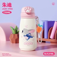 Pipjoy Cute Losto Mickey Water Bottle with Straw 720ml Double Drinking Vacuum Flask For Kids Sus316 