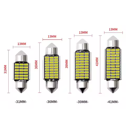2/6PCS Car LED Bulb Canbus C10W C5W LED Festoon 31mm 36mm 39mm 41mm No error 12V 6000K White Auto In