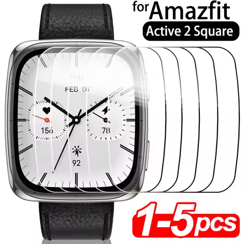 1-5Pcs 9H Hardness Tempered Glass for Amazfit Active 2 Square HD Screen Protectors Anti-scratch Film