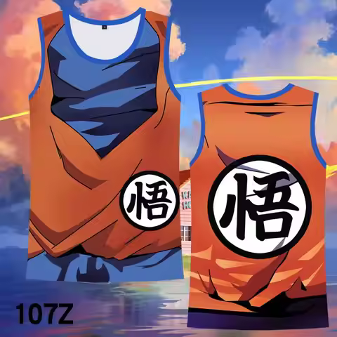 Summer men's vest 3D anime pattern Sleeveless T shirt breathable basketball jerseys Quick Drying man