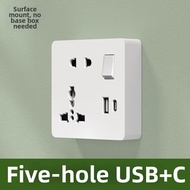 Ultra Thin Universal USB+C Socket 13A