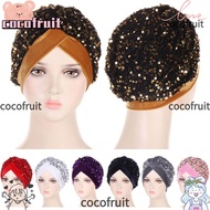 COCOFRUIT Turban Hat Women Headscarf Glitter Sequins Hijab Chemo Cap
