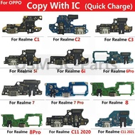 USB Charging Port Micro Dock Connector Board Flex Cable For Oppo Realme 7 7i 6 6i 5 5i 2 3 8 Pro A3s