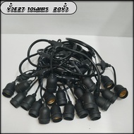 สายแพ E27 สายไฟVCTมาตรฐานอย่างดี ขั้วยางกันน้ำ ขั้วหลอดไฟ สายแพระย้า ยาว 10เมตร มี 20 ขั้ว ราคาไม่รว