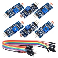 WWZMDiB 6 Pcs 5MM LDR Light Sensor 5516 Photoresistor LM393 3 Pin 3.3-5V Serasi dengan Arduino Raspb