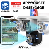 FNKvision YOOSEE กล้องวงจรปิดแสดงผล3หน้าจอ Full HD 18MP กลางคืนภาพเป็นสี พูดโต้ตอบได้ IP67กันน้ํา ระ