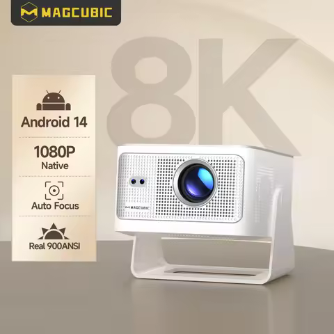 Magcubic Auto Focus Android14 900ANSI 4K Projector 8K Native 1080P HY350Max With Wifi6 BT5.4 16G All