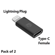 USB Type-C Female to Lightning Male Adapter, Type-C Cable with Adapter Charge &amp;amp  Sync Data for iP