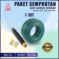 SSBO Paket Semprotan Air Hitam Selang Hijau 20-25 Meter Spray 3 Mode Cuci Motor Mobil COD