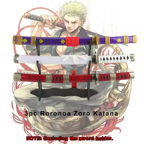 23.6 inch / 60cm Roronoa Zoro Katana Anime Swords Weapon Prop Cosplay 3-pc Sets Sandai kitetsu Ichim