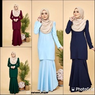 KURUNG NAURA BAJU BRIDESMAID 🔸 SEDONDON IBU DAN ANAK🔸 SAIZ XS- 3XL BABY BLUE PURPLE BLACK NAVY BLUE NUDE MAROON EMERALD