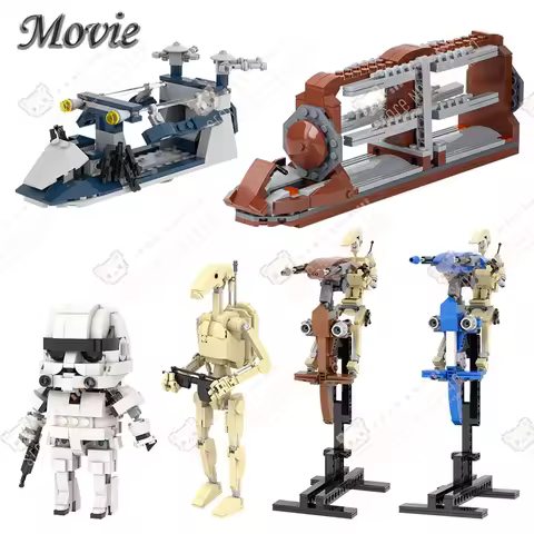Creative Movie Series Battle Droid Building Blocks DIY Interstellar Sci-Fi Transport Vehicle Model A