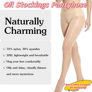 70D Women's Satin Shiny Tights Oil Stockings Pantyhose for Ladies