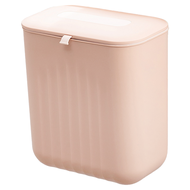 ILIFE 廚房浴室壁掛垃圾桶組 無痕貼 + 掛架 + 垃圾袋 11L  29 x 26 x 16cm  櫻花粉色