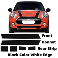 Brand New 3M Material Front Bonnet and Rear Strips Sticker For mini cooper F55 F56 F57 4 pcs/set