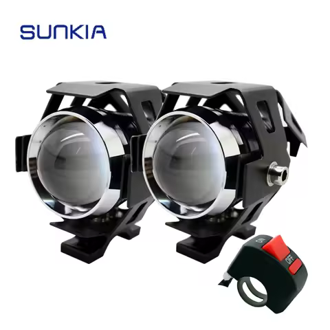 2Pcs/Pair 3000LM CREE Chip 3 Modes Motorbike LED Driving Light Waterproof Motorcycle LED Headlight U
