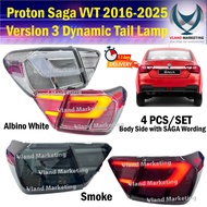 Proton Saga VVT 2016-2025 C Design Dynamic Tail Lamp Version 3 (Albino White/Smoke)