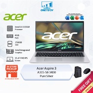 Acer Aspire 3 Laptop A315-58-34D0 Silver / A315-58-35F8 Blue (15.6" FHD IPS/Intel i3-1115G4/4GB/256G