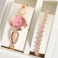 Diamond Watch Women's Suit Light Luxury Small Dial Bracelet Set Women's Watch