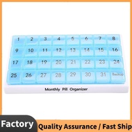 Monthly Pill Organizer 31 Compartments, 1 Per Day, 4 Week Full Month 31 Day Pill Organizer,Blue