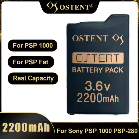 OSTENT 2200mAh 2500mAh 3.6V Rechargeable Lithium Battery Pack for Sony PSP1000 PSP-280 Console Real