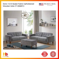 Doris 1/2/3-Seater Fabric-Upholstered Wooden Sofa (IT-3088FC)