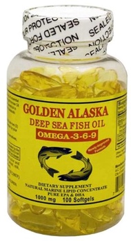 Golden Alaska Deep Sea Omega-3-6-9 Fish Oil 1000mg 100 Softgels