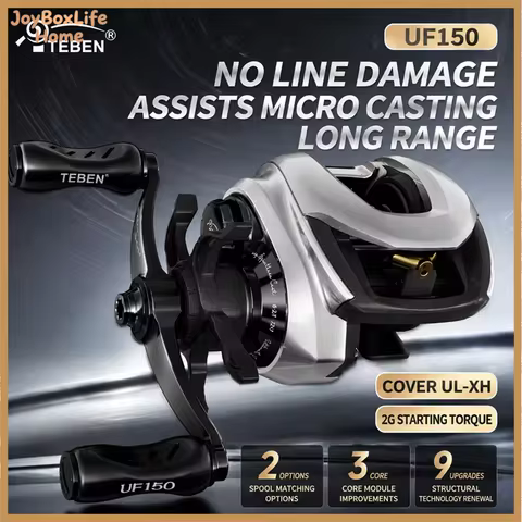 TEBEN Jihuan Baitcasting Reel Electroplated Carbon Lightweight Saltwater Resistant Long Casting Cera