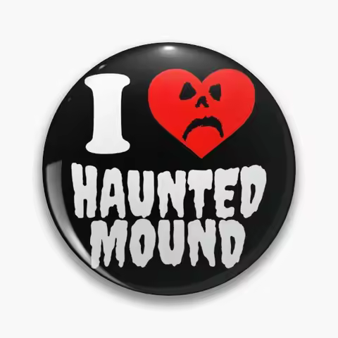 I Love Haunted Mound Soft Button Pin Gift Creative Badge Hat Funny Lover Decor Women Jewelry Clothes