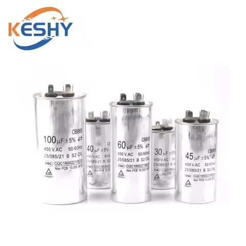 CBB65 AC Motor Capacitor Air Conditioner Compressor Start Capacitor 450VAC 5uF 20uF 25uF 30uF 35uF 4