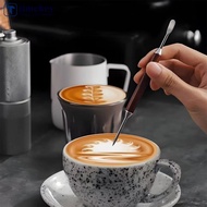 TIMEKEY Stainless Steel Coffee Needles Coffee Pull Flower Needle Espresso Latte Decor Art Pen Wooden