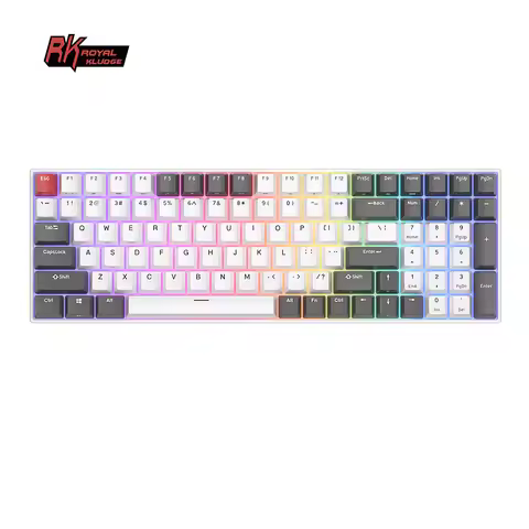 RK ROYAL KLUDGE RK100 English 2.4G Wireless/Bluetooth/Wired RGB Mechanical Keyboard 100 Keys PBT Hot