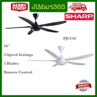 Sharp 56" 5 Blade Wafu Ceiling Fan PJC116 Kipas Ciling Sharp PJC116BK / PJC116WH