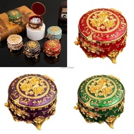 CH* Vintage Enamel Jewelry Box Antique Style Desktop Storage Organiser for Accessory