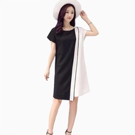 Mini Dress lengan pendek Gaya Korea Model Terbaru - [M] [Hitam]