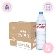 evian Natural Mineral Water (12 x 1.5L Carton)