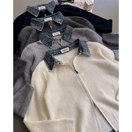 Myrubylicious NELINA KNIT JACKET CODE 76J | KNIT JACKET WITH DENIM | CASUAL JACKET Wanita