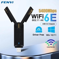 Fenvi Ax5400 Wifi 6E Bộ chuyển đổi USB dongle Tri ban nhạc 2.4G/5G/6GHz USB3.0 Wifi 6 Mạng Card Ante