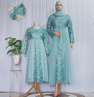 Gamis Brokat Ibu dan Anak/kombinasi tulle mutiara/New model 2023