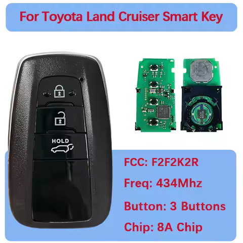 CN007123 Aftermarket 3 Buttons Smart Key 8A Chip 433.58/434.42MHZ 0010 F2F2K2R P4 A8 For Toyota Land