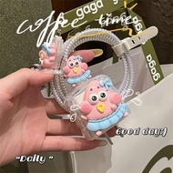 biru LargeBINTANGs Charger Protector iphone 18w & 20w Cartoon Iphone Charger Head Cable Protector Ad