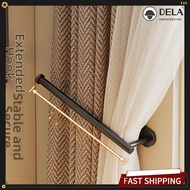 [January New] Stainless Steel No Drill Curtain Holders Black Silver Gold Long Short Hooks ❀