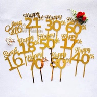 Hello 17th 18th 21st 30th 40th 50th 60th 70th 80th Birthday / Happy 21st Birthday Number Topper 岁数生日