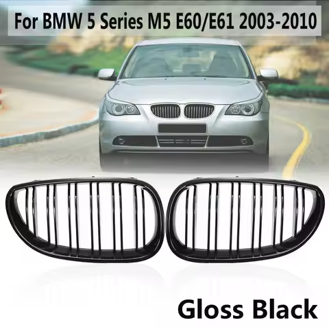 Glossy Black Racing Front Grille For BMW 5 Series E60 E61 M5 520I 535I 550I 2003-2010 Sedan Car Fron