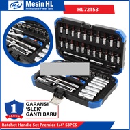 Socket Wrench Set Ratchet Handle Set HnL Premier 1/4" 53PCS