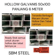 Besi Hollow Galvanis 50X100 Tebal 2Mm Panjang Penuh 6 M
